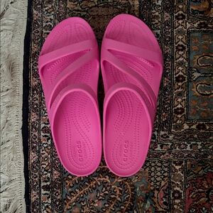 CROCS Fuchsia Slide Sandals